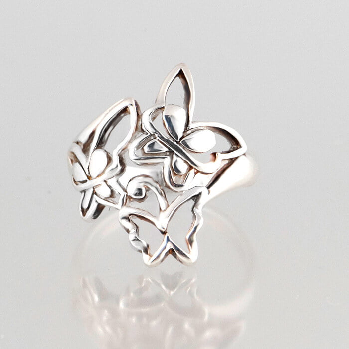 Materialisme modus lettergreep Zilveren ring vlinder motief - Echt Zilveren Sieraden